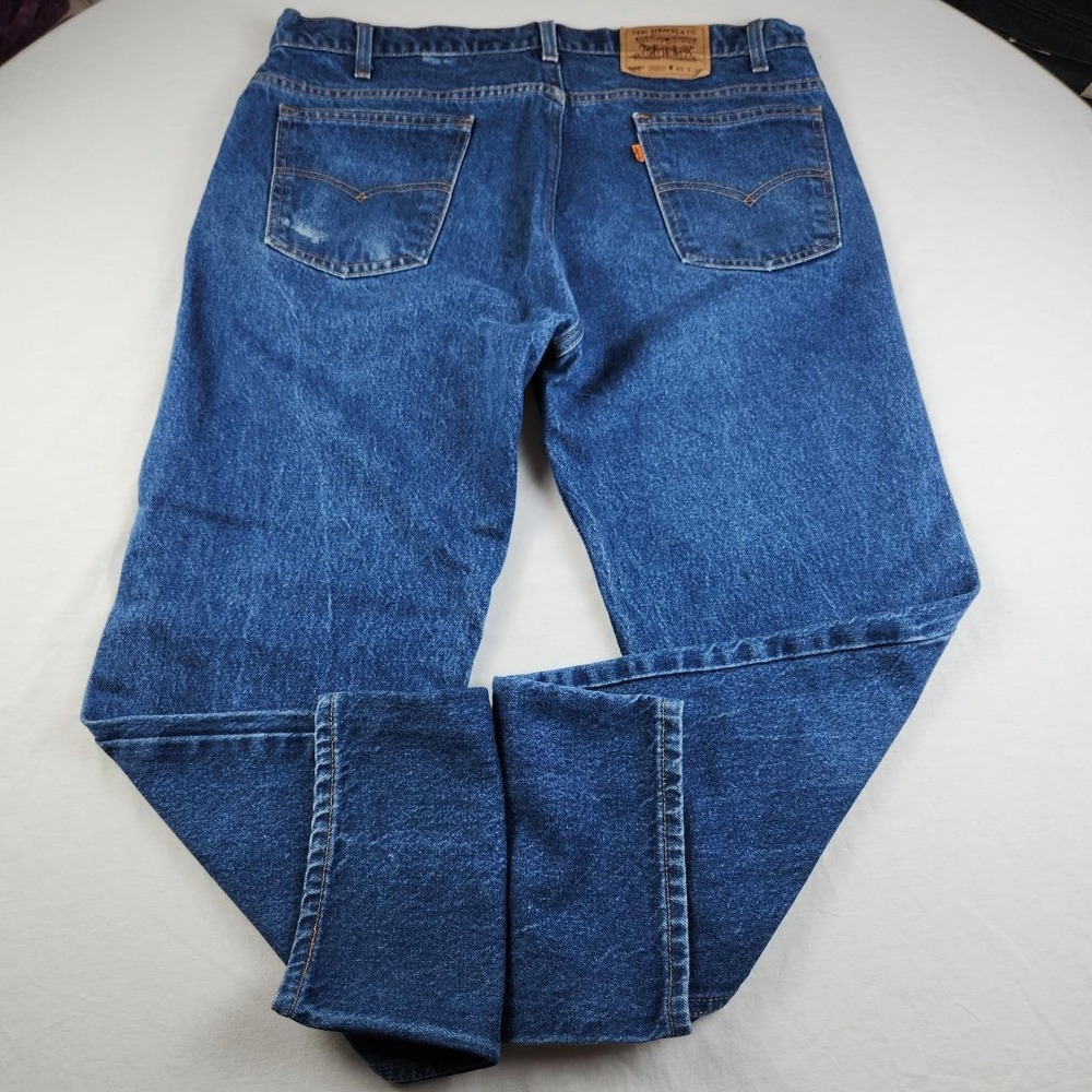 Levis 505 Orange Tab Mens Blue Denim Jeans 40x30 Regular Fit Straight Vintage